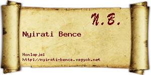 Nyirati Bence névjegykártya